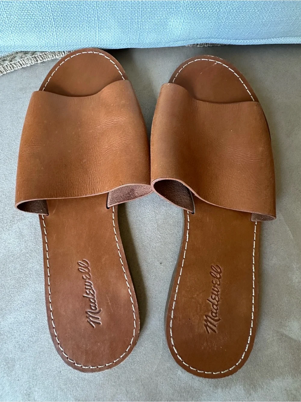 Madewell Women’s Brown Leather Slide Sandals
